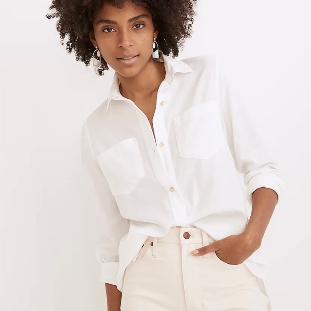 NWT Madewell ex boyfriend button down shirt-XL